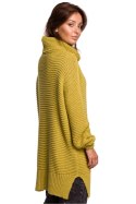Sweter Damski Model BK047 Limonka - BE Knit - uniwersalny Sweter Damski Model BK047 Limonka - BE Knit - uniwersalny
