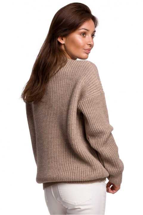Sweter Damski Model BK052 Cappuccino - BE Knit - L/XL Sweter Damski Model BK052 Cappuccino - BE Knit - L/XL