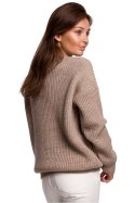 Sweter Damski Model BK052 Cappuccino - BE Knit - S/M Sweter Damski Model BK052 Cappuccino - BE Knit - S/M