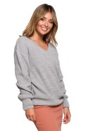 Sweter Damski Model BK075 Grey - BE Knit - S/M Sweter Damski Model BK075 Grey - BE Knit - S/M