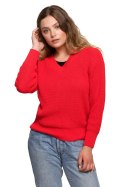 Sweter Damski Model BK075 Red - BE Knit - L/XL Sweter Damski Model BK075 Red - BE Knit - L/XL