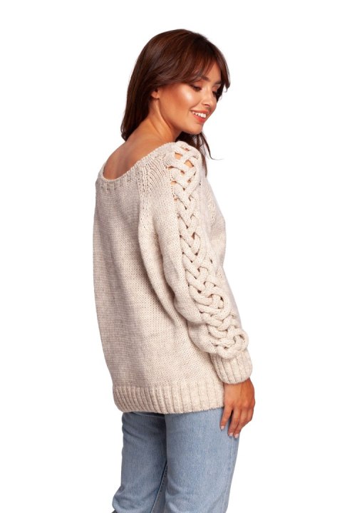 Sweter Damski Model BK090 Beige - BE Knit - S/M Sweter Damski Model BK090 Beige - BE Knit - S/M