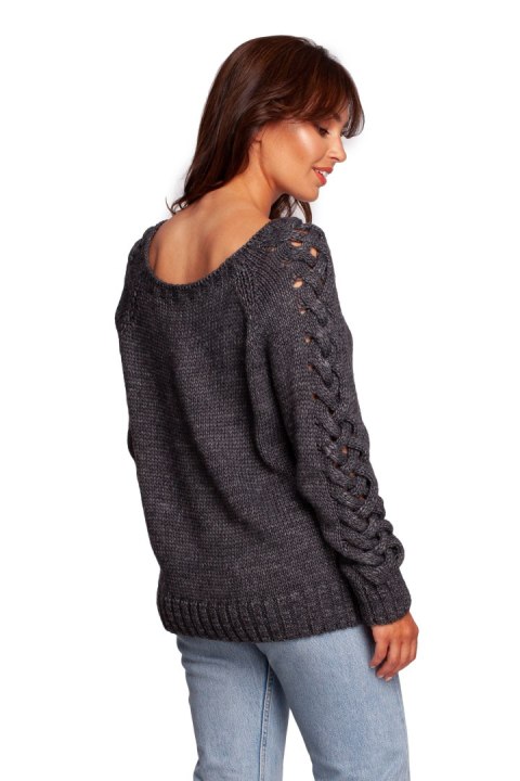 Sweter Damski Model BK090 Grey - BE Knit - L/XL Sweter Damski Model BK090 Grey - BE Knit - L/XL