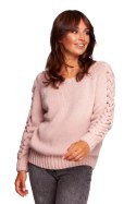 Sweter Damski Model BK090 Powder Pink - BE Knit - S/M Sweter Damski Model BK090 Powder Pink - BE Knit - S/M