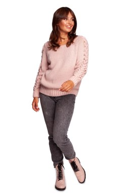 Sweter Damski Model BK090 Powder Pink - BE Knit - S/M