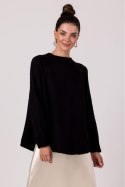 Sweter Damski Model BK105 Black - BE Knit - uniwersalny Sweter Damski Model BK105 Black - BE Knit - uniwersalny
