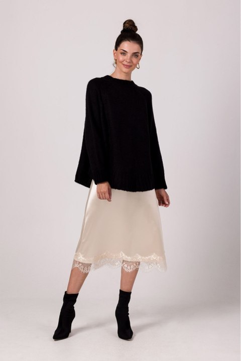Sweter Damski Model BK105 Black - BE Knit - uniwersalny Sweter Damski Model BK105 Black - BE Knit - uniwersalny