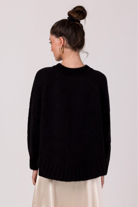 Sweter Damski Model BK105 Black - BE Knit - uniwersalny Sweter Damski Model BK105 Black - BE Knit - uniwersalny