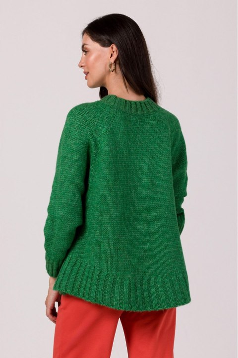 Sweter Damski Model BK105 Szmaragd - BE Knit - uniwersalny Sweter Damski Model BK105 Szmaragd - BE Knit - uniwersalny