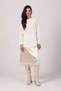 Sweter Damski Model BK105 White - BE Knit - uniwersalny Sweter Damski Model BK105 White - BE Knit - uniwersalny