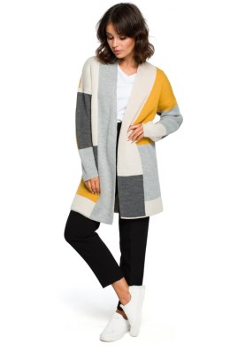 Sweter Kardigan Model BK011 Model 1 Grafit - BE Knit - uniwersalny