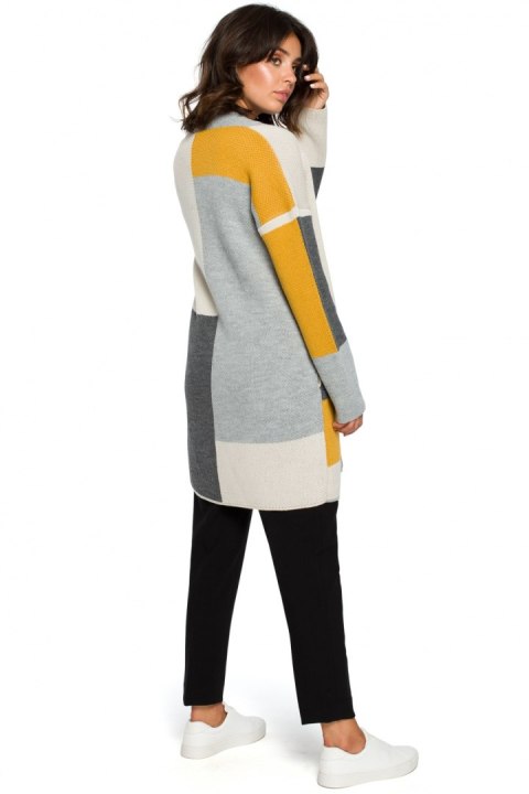 Sweter Kardigan Model BK011 Model 1 Grafit - BE Knit - uniwersalny Sweter Kardigan Model BK011 Model 1 Grafit - BE Knit - uniwersalny