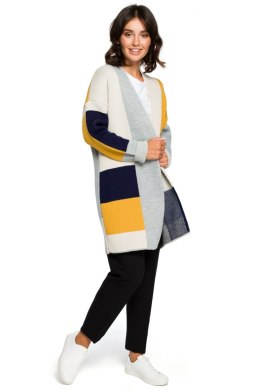 Sweter Kardigan Model BK011 Model 2 Navy - BE Knit - uniwersalny