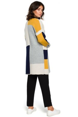 Sweter Kardigan Model BK011 Model 2 Navy - BE Knit - uniwersalny