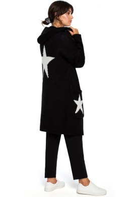 Sweter Kardigan Model BK013 Black - BE Knit - uniwersalny