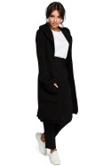 Sweter Kardigan Model BK016 Black - BE Knit - uniwersalny Sweter Kardigan Model BK016 Black - BE Knit - uniwersalny