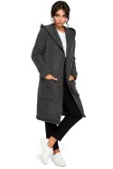 Sweter Kardigan Model BK016 Grafit - BE Knit - uniwersalny Sweter Kardigan Model BK016 Grafit - BE Knit - uniwersalny