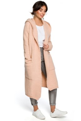 Sweter Kardigan Model BK016 Pale Pink - BE Knit - uniwersalny