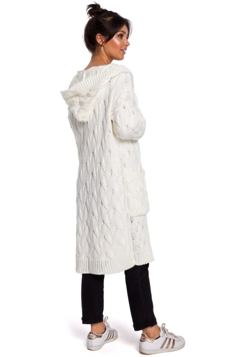 Sweter Kardigan Model BK033 Ecru - BE Knit - S/M Sweter Kardigan Model BK033 Ecru - BE Knit - S/M