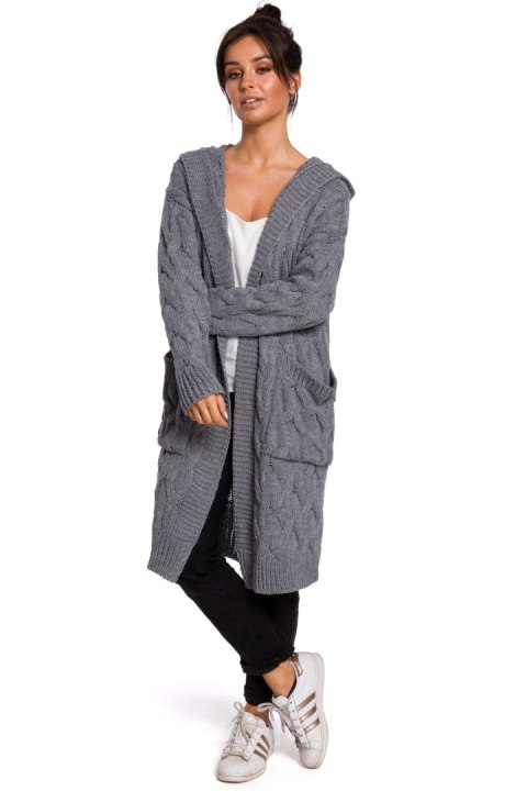 Sweter Kardigan Model BK033 Grey - BE Knit - S/M