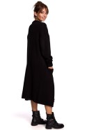 Sweter Kardigan Model BK053 Black - BE Knit - uniwersalny Sweter Kardigan Model BK053 Black - BE Knit - uniwersalny