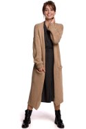 Sweter Kardigan Model BK053 Camel - BE Knit - uniwersalny