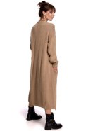 Sweter Kardigan Model BK053 Camel - BE Knit - uniwersalny