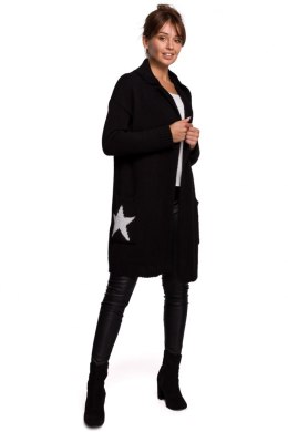 Sweter Kardigan Model BK063 Black/Silver - BE Knit - L/XL