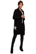 Sweter Kardigan Model BK063 Black/Silver - BE Knit - S/M Sweter Kardigan Model BK063 Black/Silver - BE Knit - S/M