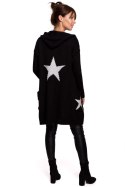 Sweter Kardigan Model BK063 Black/Silver - BE Knit - S/M Sweter Kardigan Model BK063 Black/Silver - BE Knit - S/M