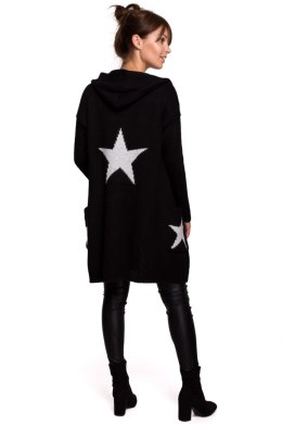 Sweter Kardigan Model BK063 Black/Silver - BE Knit - S/M