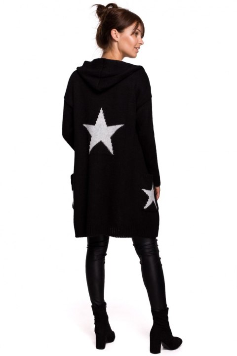 Sweter Kardigan Model BK063 Black/Silver - BE Knit - S/M Sweter Kardigan Model BK063 Black/Silver - BE Knit - S/M