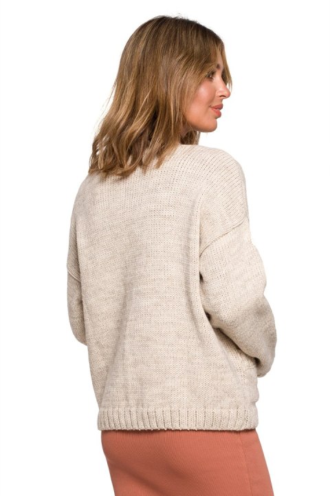 Sweter Kardigan Model BK074 Beige - BE Knit - L/XL Sweter Kardigan Model BK074 Beige - BE Knit - L/XL