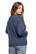 Sweter Kardigan Model BK074 Blue - BE Knit - S/M Sweter Kardigan Model BK074 Blue - BE Knit - S/M