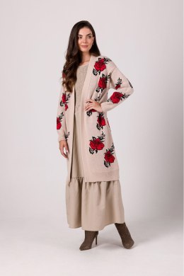 Sweter Kardigan Model BK102 Beige - BE Knit - uniwersalny