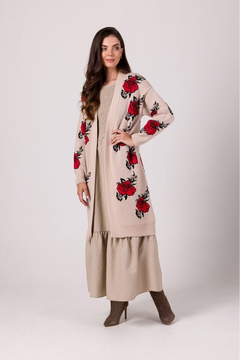 Sweter Kardigan Model BK102 Beige - BE Knit - uniwersalny