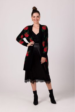 Sweter Kardigan Model BK102 Black - BE Knit - uniwersalny