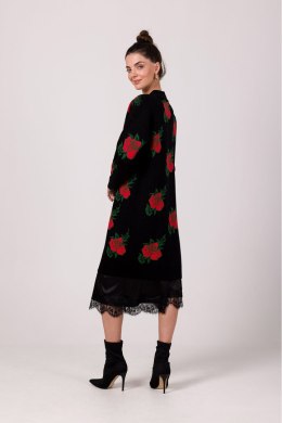 Sweter Kardigan Model BK102 Black - BE Knit - uniwersalny