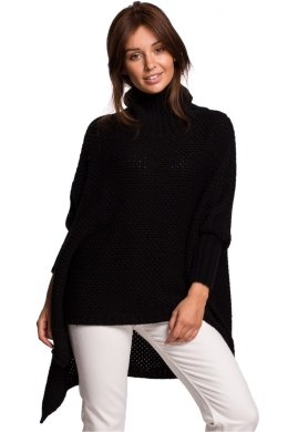 Sweter Ponczo Model BK049 Black - BE Knit - uniwersalny