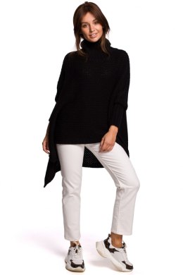 Sweter Ponczo Model BK049 Black - BE Knit - uniwersalny
