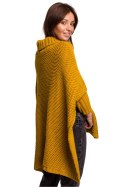 Sweter Ponczo Model BK049 Honey - BE Knit - uniwersalny Sweter Ponczo Model BK049 Honey - BE Knit - uniwersalny