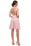Sukienka Model K030 Powder Pink - Makover - M Sukienka Model K030 Powder Pink - Makover - M