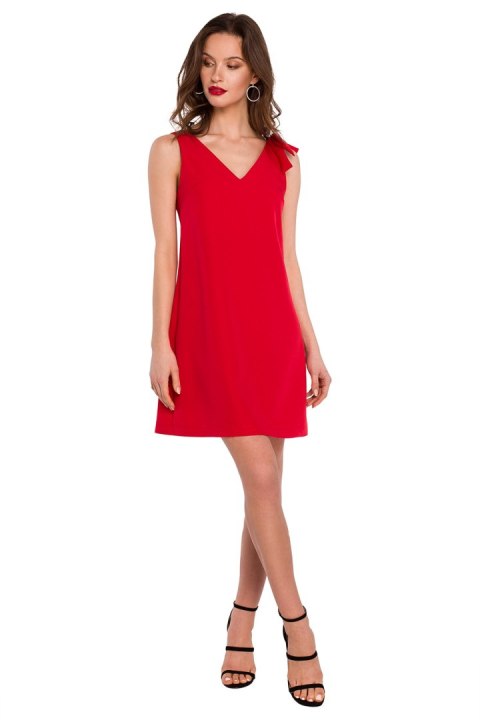 Sukienka Model K128 Red - Makover - M Sukienka Model K128 Red - Makover - M