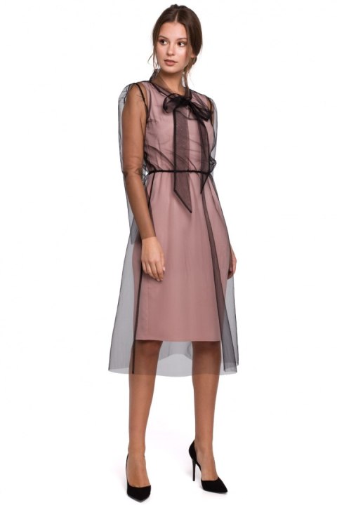 Sukienka Model K039 Powder Pink - Makover - L Sukienka Model K039 Powder Pink - Makover - L