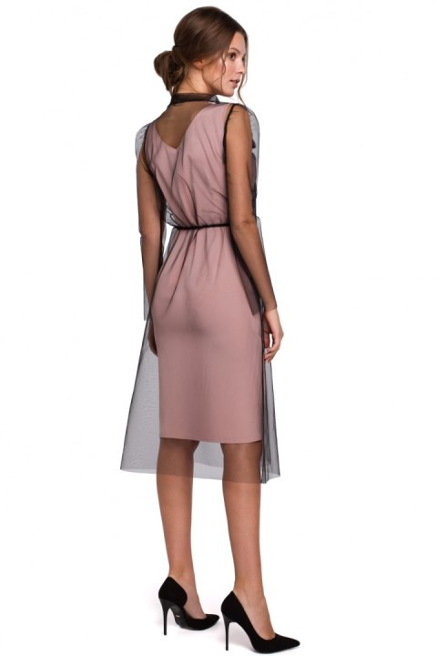 Sukienka Model K039 Powder Pink - Makover - XXL Sukienka Model K039 Powder Pink - Makover - XXL
