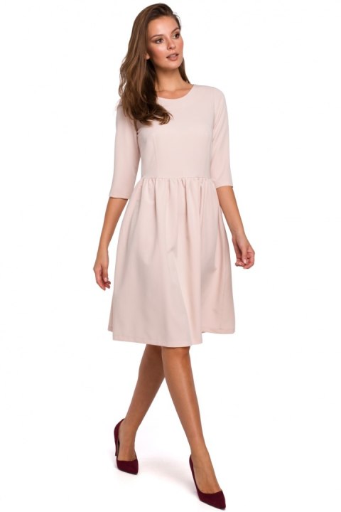 Sukienka Model K010 Beige - Makover - XXL Sukienka Model K010 Beige - Makover - XXL