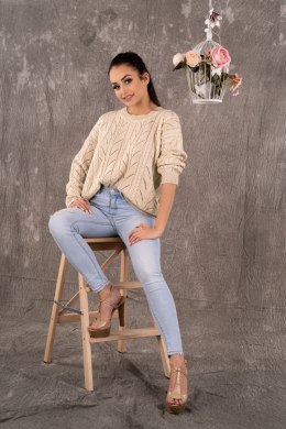 Sweter Damski Model Marynesta Beige - Merribel - uniwersalny