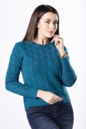 Sweter Damski Model Ramona M83049 Petrol Blue - Vittoria Ventini - uniwersalny Sweter Damski Model Ramona M83049 Petrol Blue - Vittoria Ventini - uniwersalny