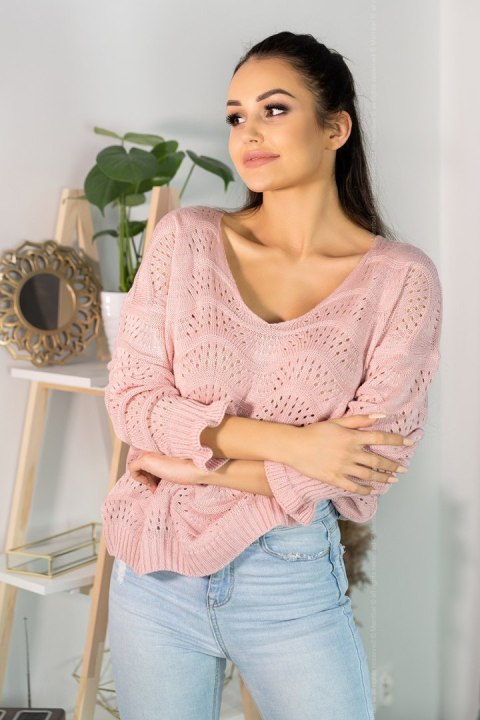 Sweter Damski Model Venigam Powder Pink - Merribel - S/M Sweter Damski Model Venigam Powder Pink - Merribel - S/M
