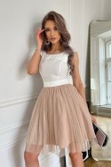 Sukienka Model 283-34 Ecru/Beige - Bicotone - 40 Sukienka Model 283-34 Ecru/Beige - Bicotone - 40